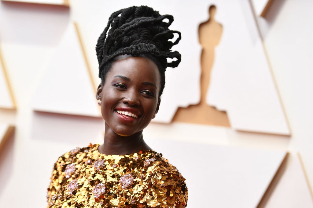 Lupita Nyong'o's Gold Fringe Prada Dress at the 2022 Oscars