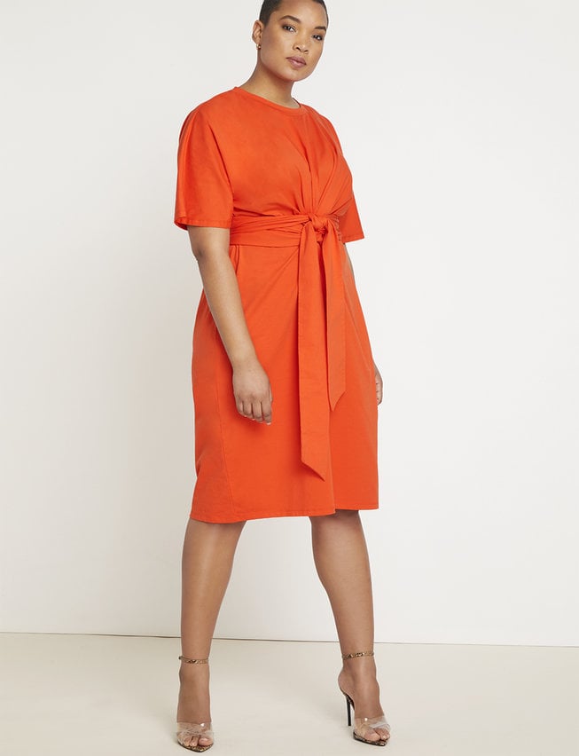 ELOQUII Cross Front Flutter Sleeve Dress