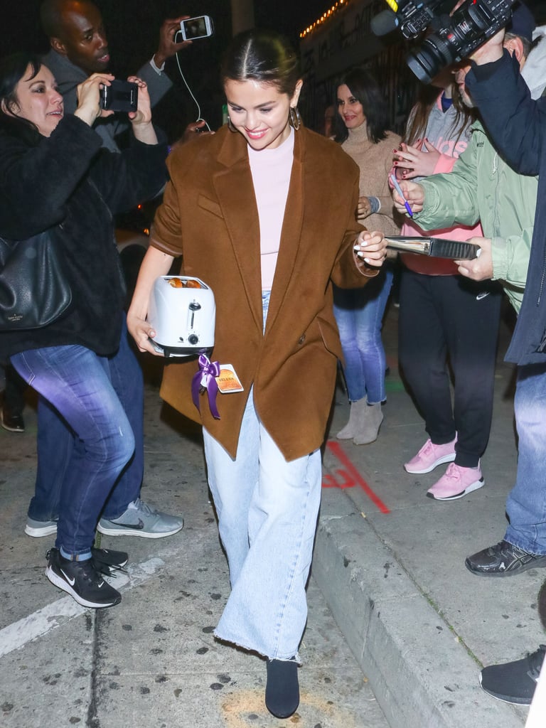 Selena Gomez Wears a Light Pink Turtleneck Twice in 1 Week