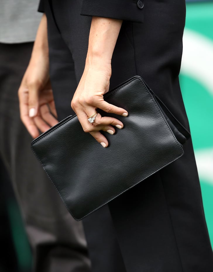 meghan markle black pantsuit