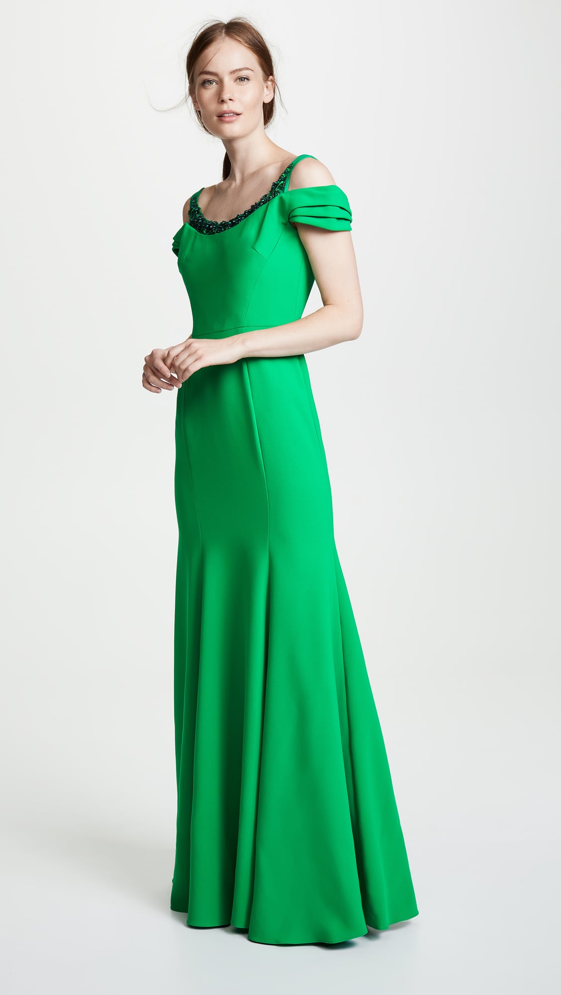 Kendall Jenner Green Christian Siriano Dress Christmas 2018 | PS Fashion