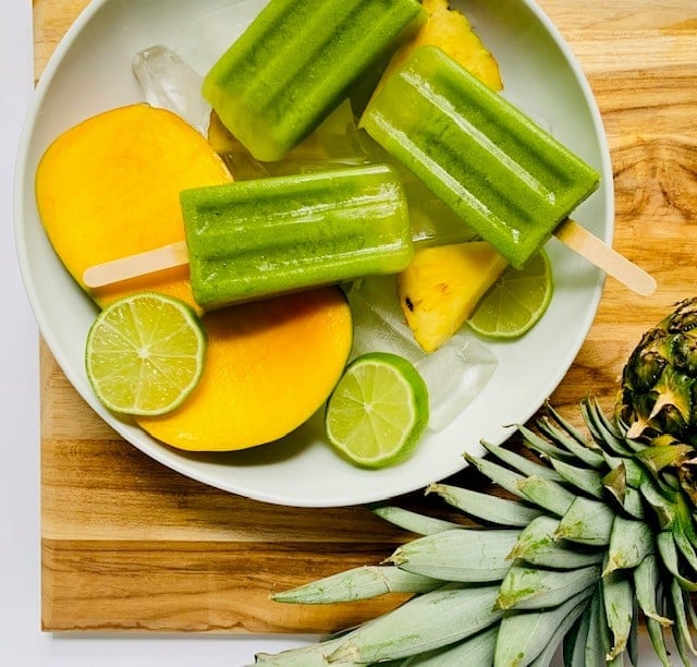 Tropical Green Refresh Popsicles
