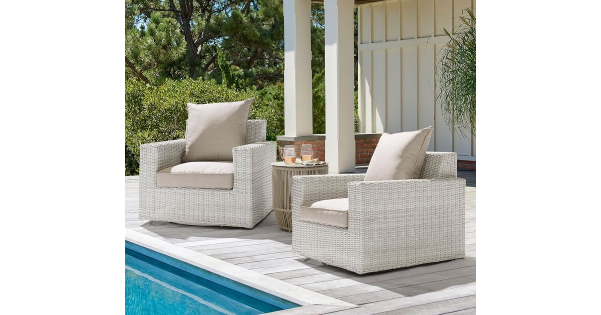 Pottery Barn Torrey AllWeather Wicker Swivel Lounge Chair The Best