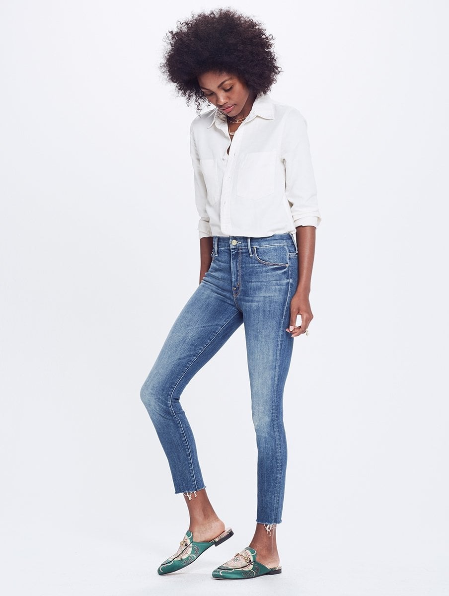 Mother High Waisted Looker Ankle Fray Not Rough Enough, 12 Fresh Ways to  Wear Your Favorite Combo: Jeans and Sneakers