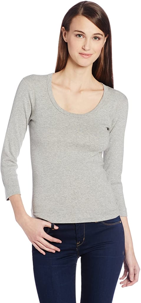 Three Dots Women's 3/4 Sleeve Playgirl Scoop-Neck T-Shirt