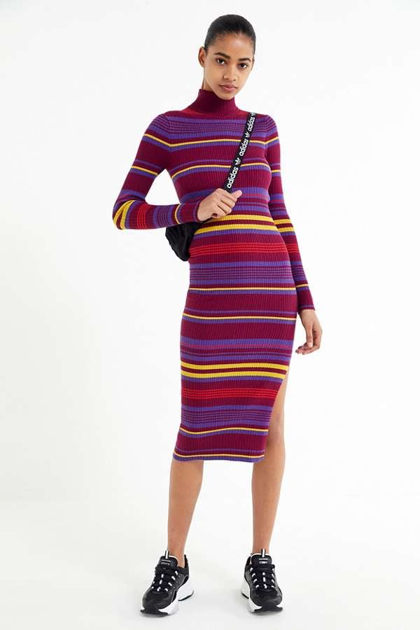 Striped turtleneck dress