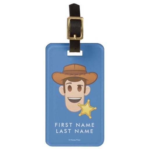 Toy Story Woody Emoji Luggage Tag ($10)
