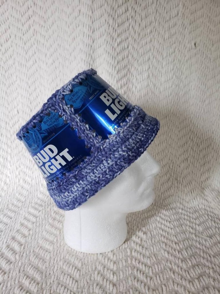 Bud Light Handmade Crochet Beer Can Hat