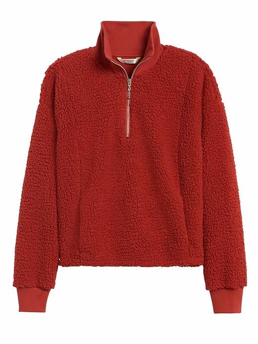 Sherpa Fleece Half-Zip Sweatshirt | Best Banana Republic Pieces For NYC ...