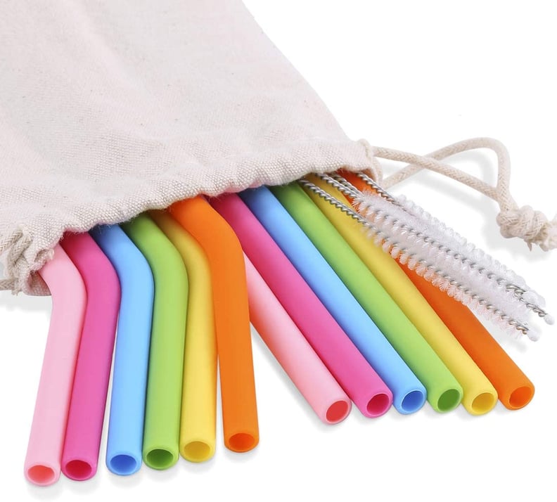 12 Pack Silicone Reusable Straws