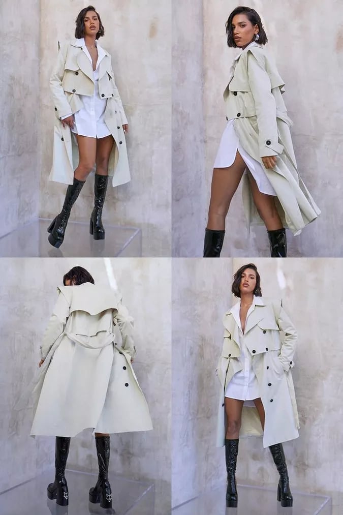 A Multiwear Piece: Boohoo by Kourtney Kardashian Barker Multiway Trench Coat