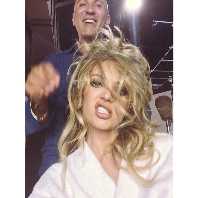 Model Candice Swanepoel snapped a selfie while getting her hair done.
Source: Instagram user angelcandices