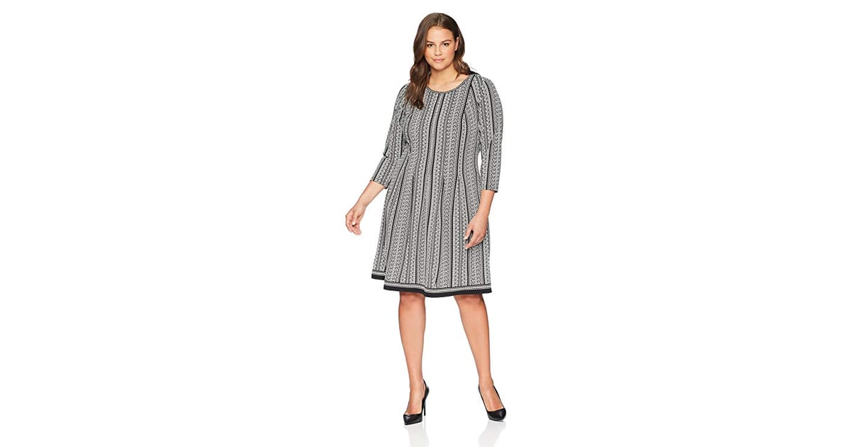 plus size quarter sleeve dresses