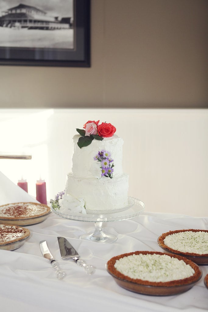 From the florals to the white frosting, everything about this cake is timeless.