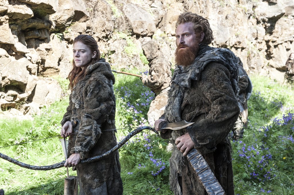 Rose Leslie as Ygritte and Kristofer Hivju as Tormund.