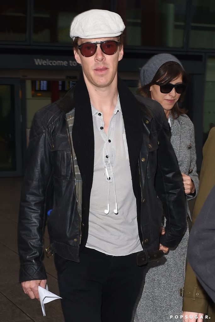 Benedict Cumberbatch and Sophie Hunter at Heathrow Airport | POPSUGAR ...