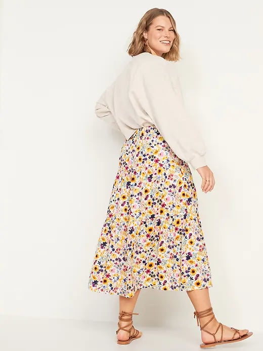 Old Navy Tiered Floral-Print Maxi Skirt