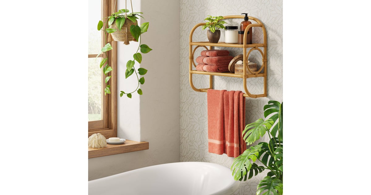 A Wall Shelf Opalhouse Rattan Wall Bath Shelf Best Target Bathroom