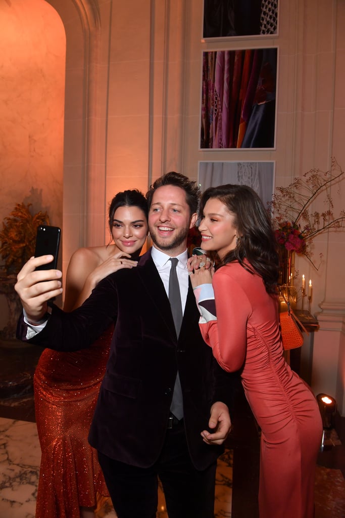 Kendall Jenner and Bella Hadid in Orange Dresses in Paris