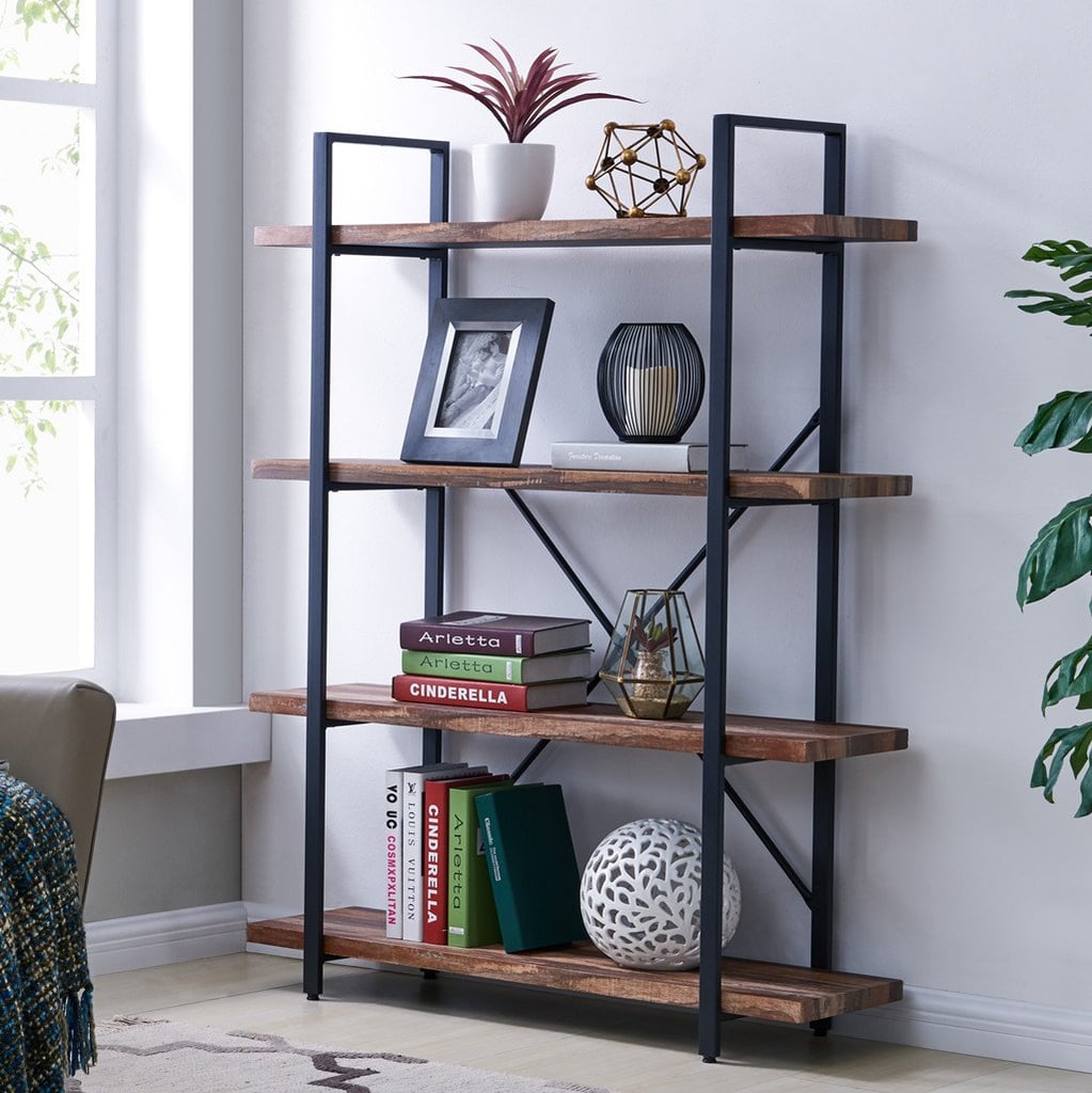 Homissue 4 Tier Industrial Style Bookshelf Amazon S Bedroom