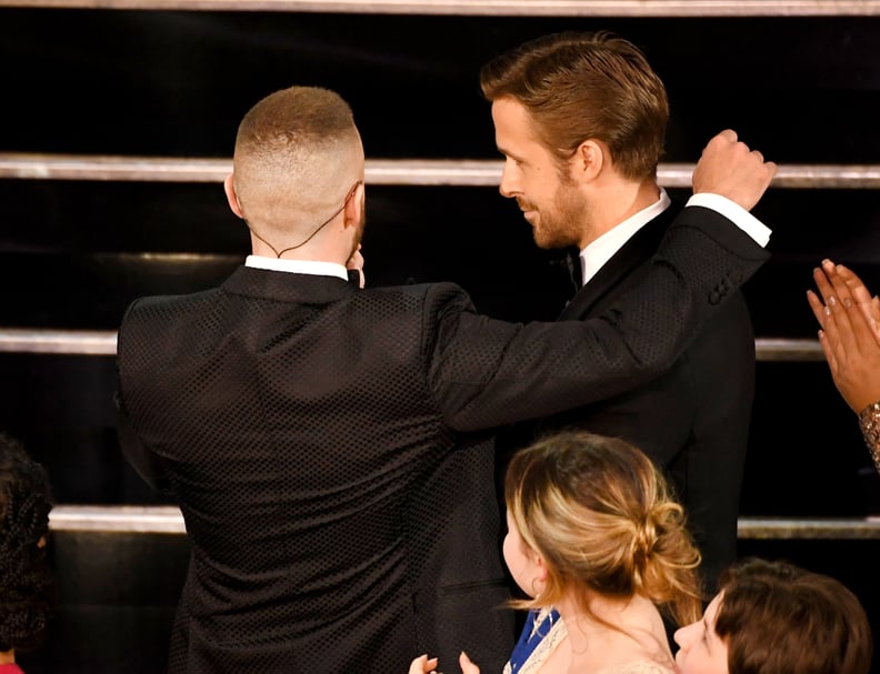 Justin Timberlake had an awkward reunion with childhood pal Ryan Gosling.
