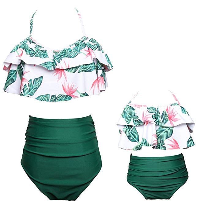 Baby Girls Bikini Swimsuit Set Family Matching Mother Girl Swimwear