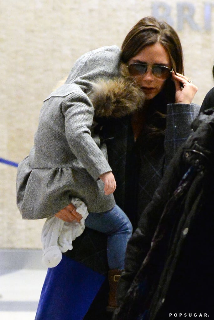 Victoria Beckham and Harper at the Airport in NYC