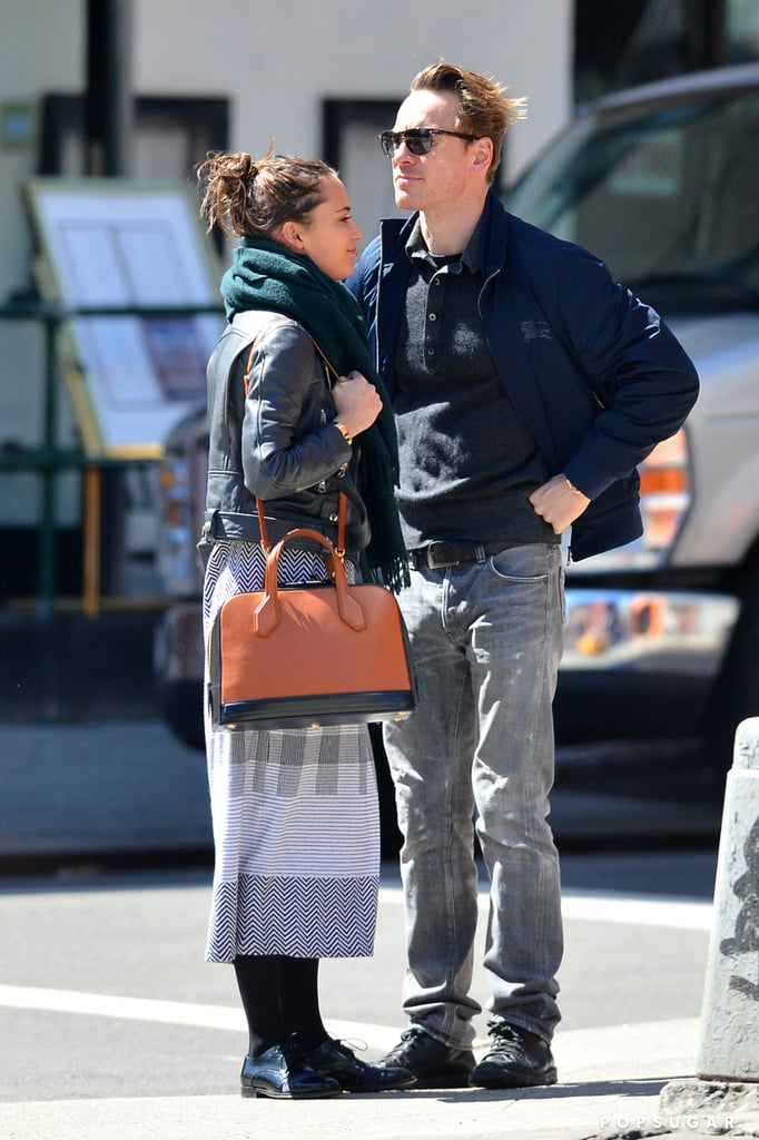 Michael Fassbender and Alicia Vikander Kissing in NYC