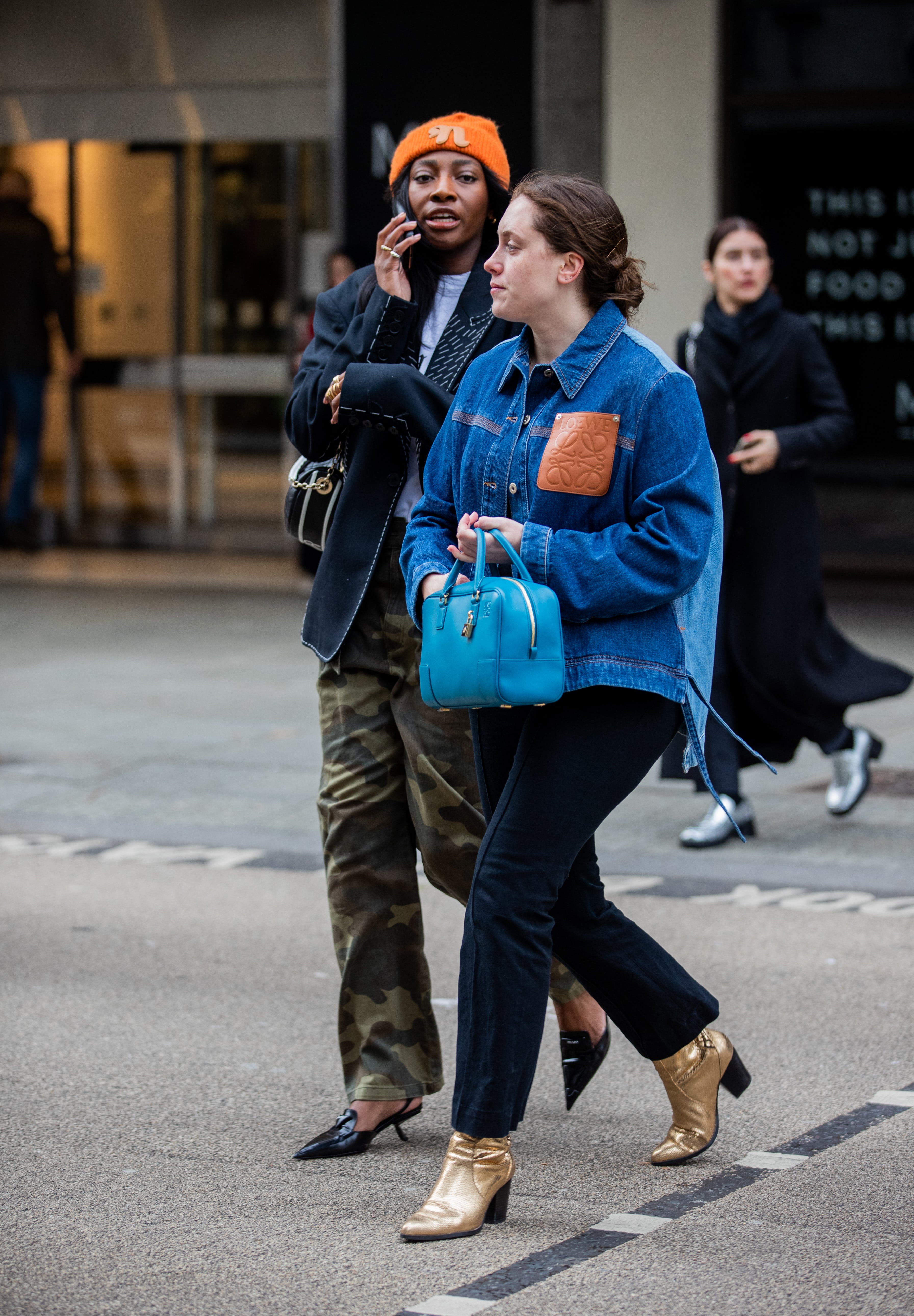 Loewe Denim Peplum Belt in Blue