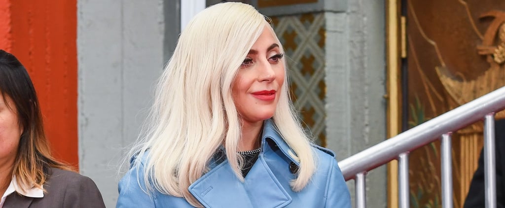 Lady Gaga's Blue Leather Trench Coat
