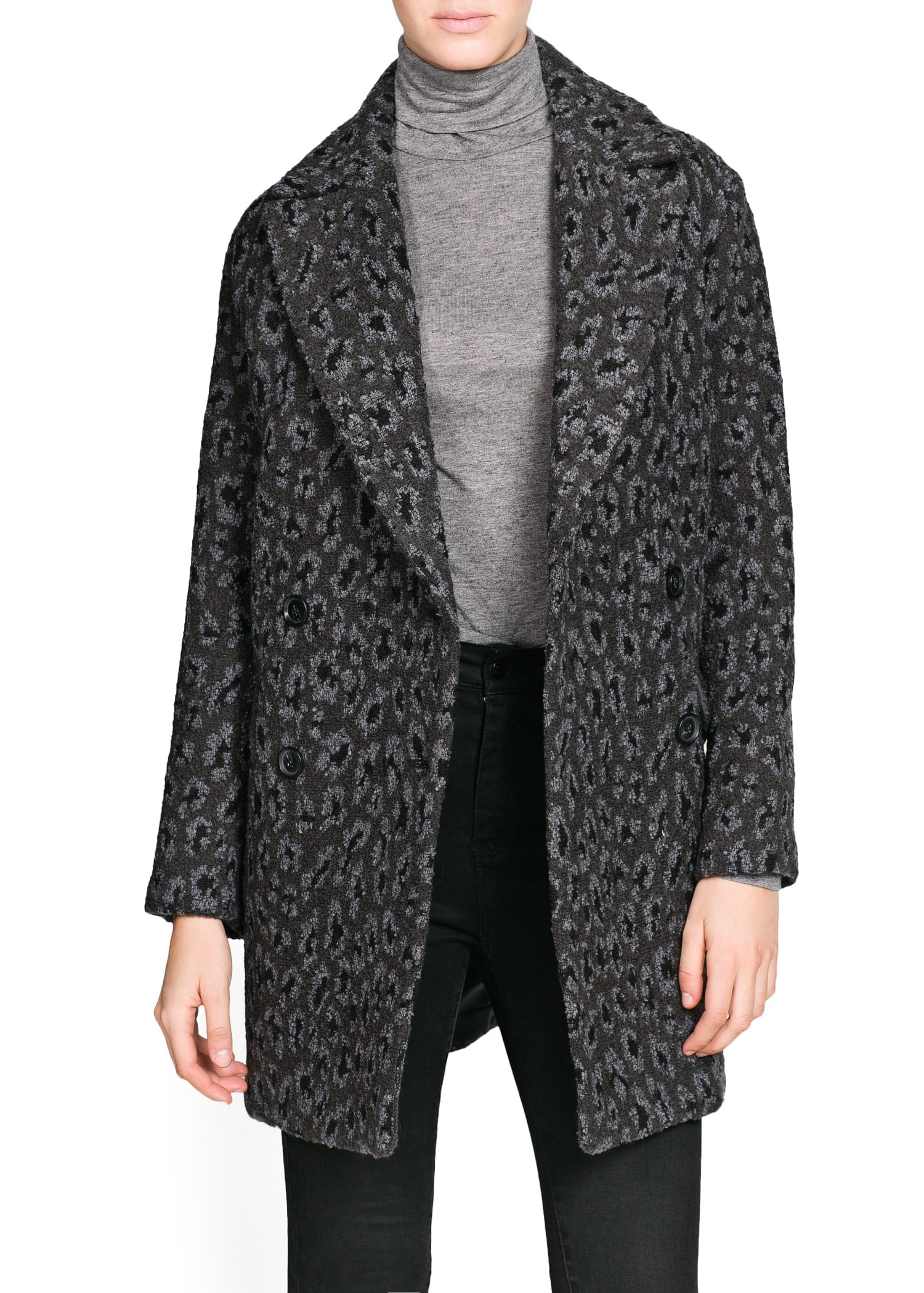 Kensie leopard print wool coat hotsell