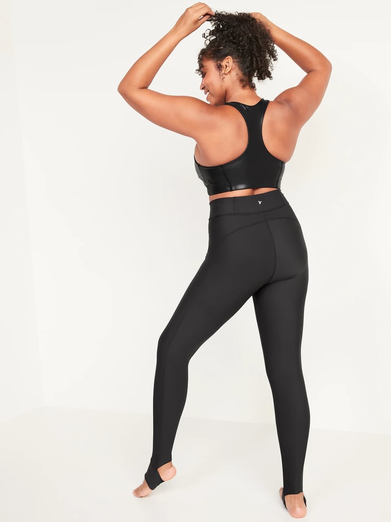 Old Navy Extra High-Waisted PowerSoft Stirrup Leggings in Black
