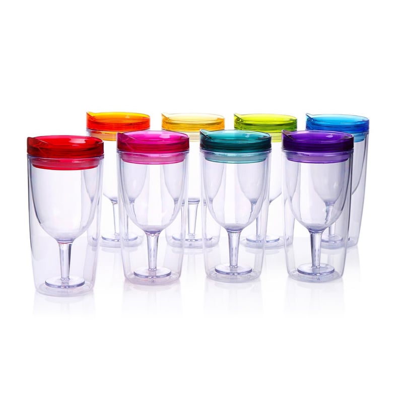 Cupture Insulated Wine Tumbler Cup With Drink-Through Lid
