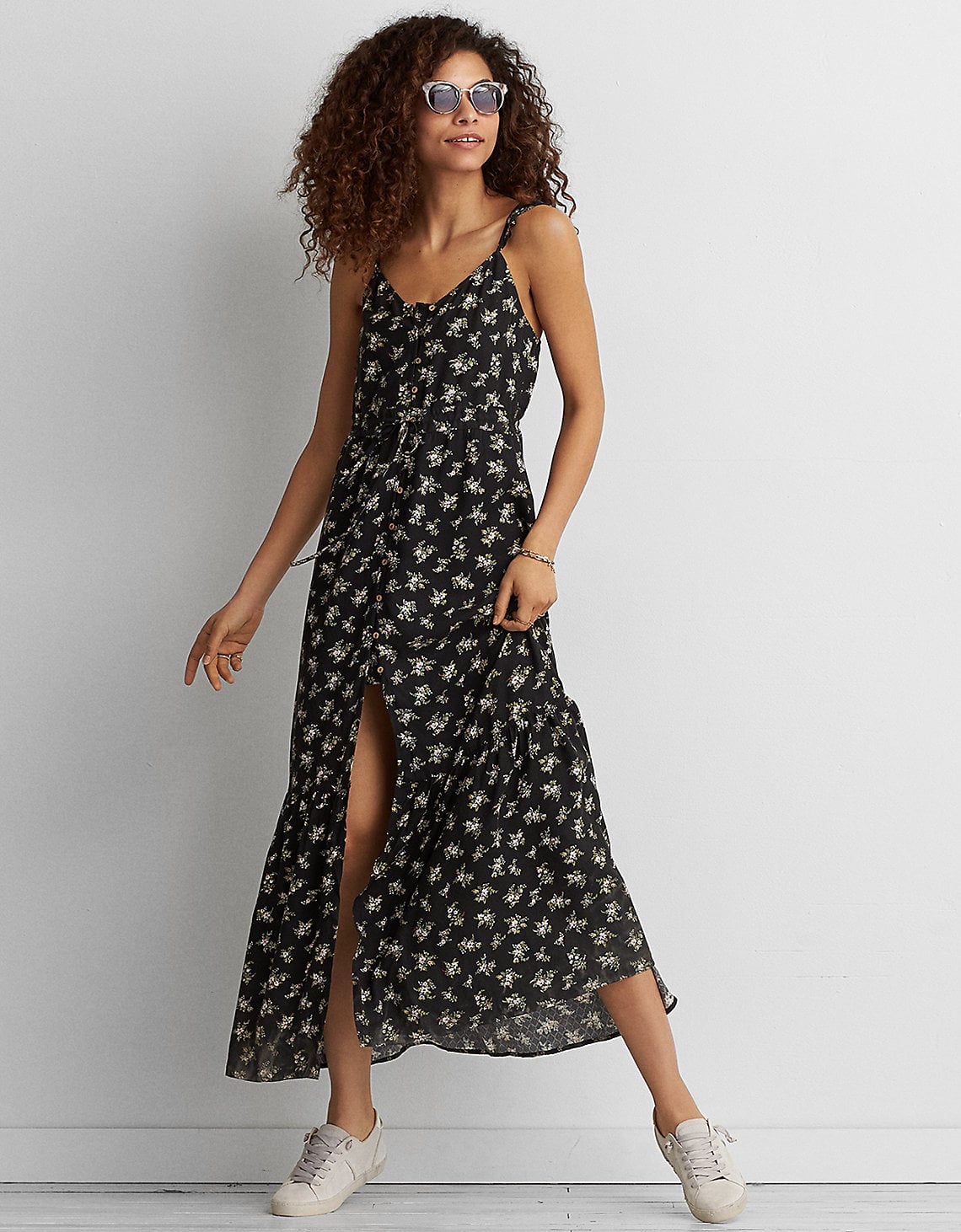 American Eagle Outfitters Ruffle Tie Back Maxi Whoa Whoa Whoa