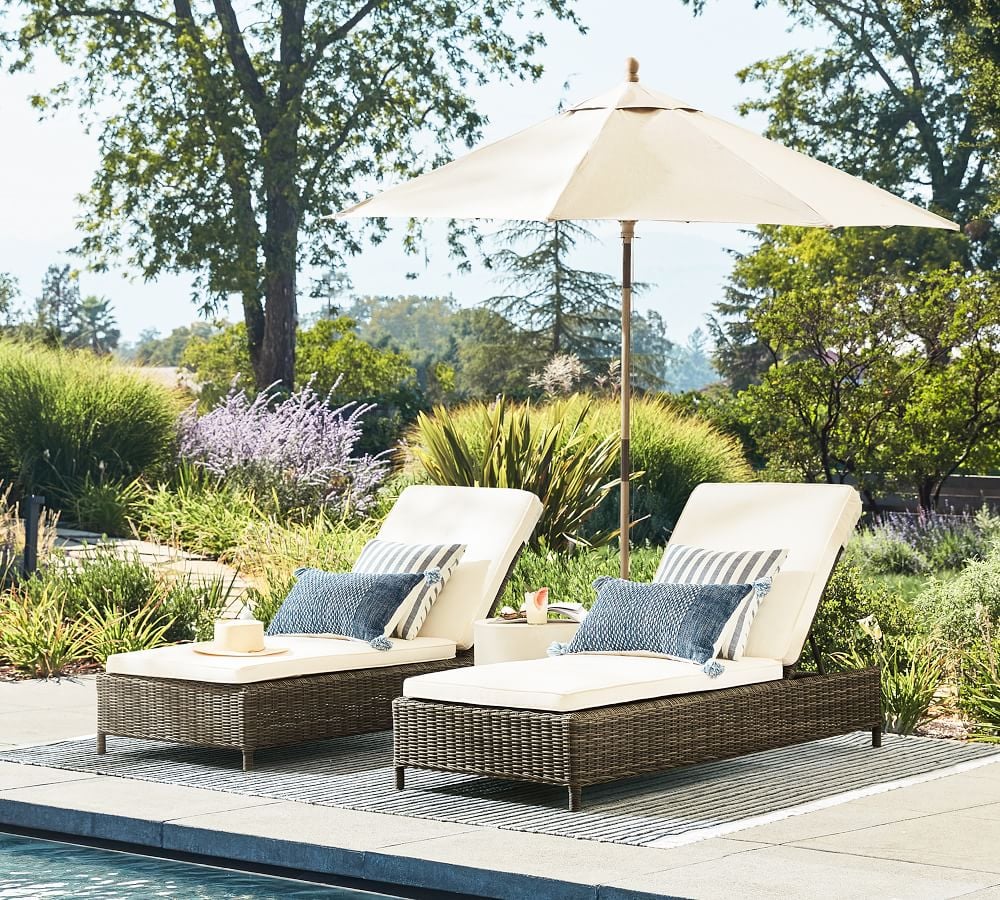 Pottery Barn Torrey All-Weather Wicker Chaise Lounge