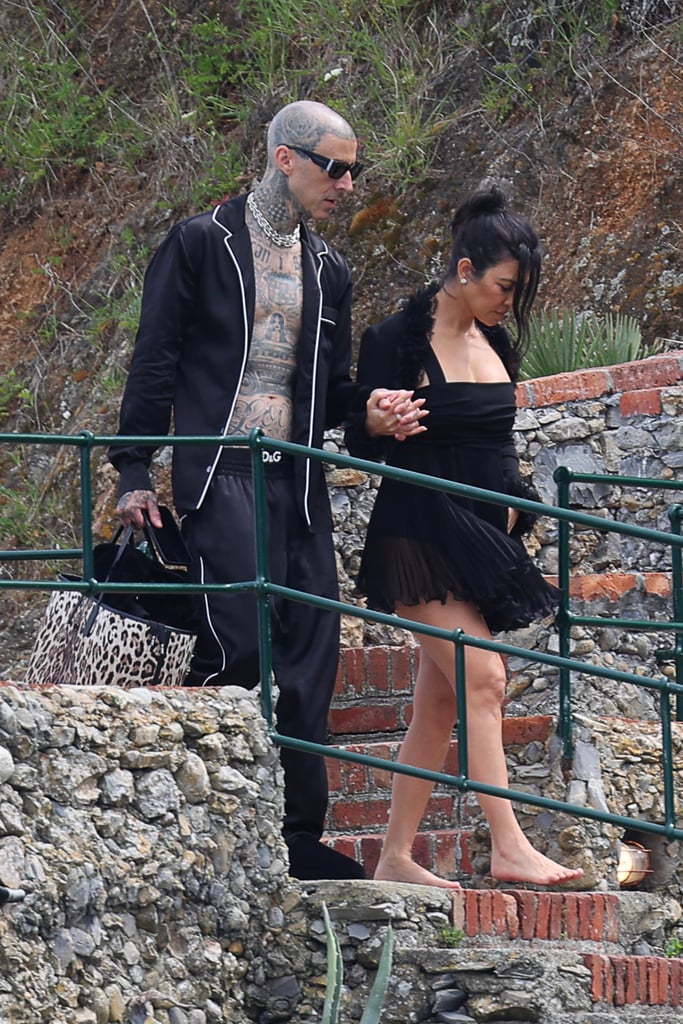 Kourtney Kardashian and Travis Barker Heading to a Yacht in Portofino