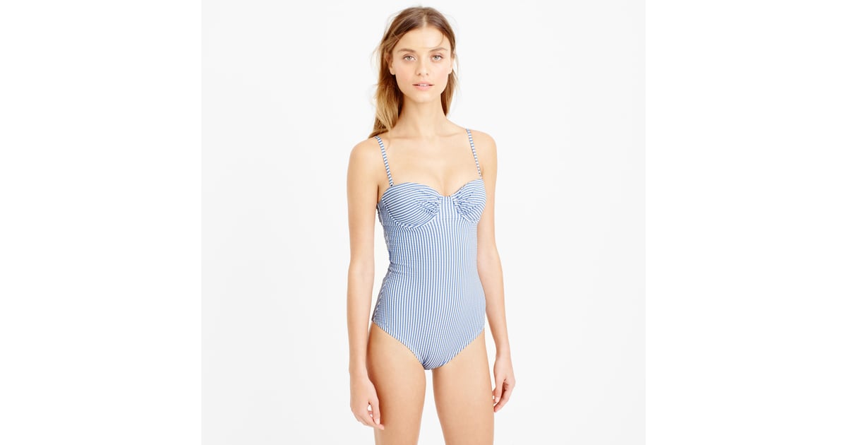 The Suit Jcrew Underwire One Piece Swimsuit 110 Why It Flatters Flattering Swimsuits For 