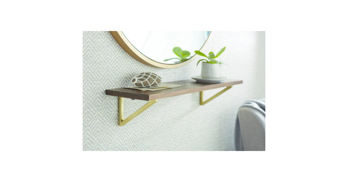 Walnut Shelf With Brackets Affordable Gold Bracket Shelves POPSUGAR