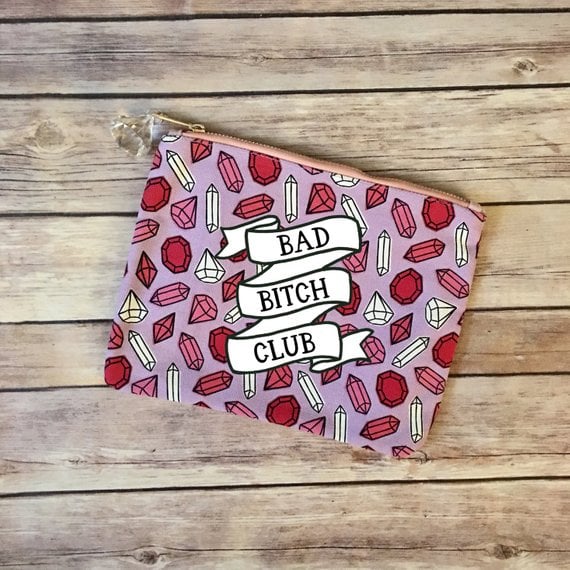 Bad Bitch Club Makeup Bag Zipper Pouch Beauty Gifts For People Who