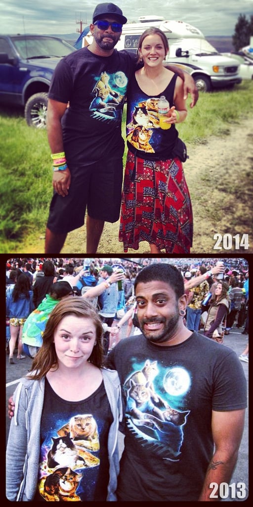 "I ran into this girl two years in a row, at Sasquatch, both times we were both wearing our triple cat shirts."
Source: Imgur user CatMaster3000
