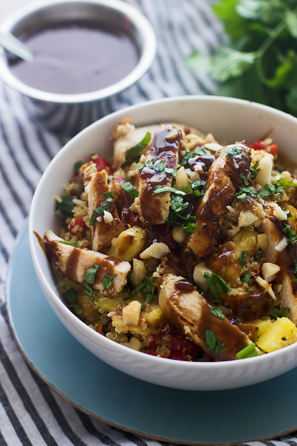 Hawaiian Quinoa Bowls With Spicy Peanut Sauce