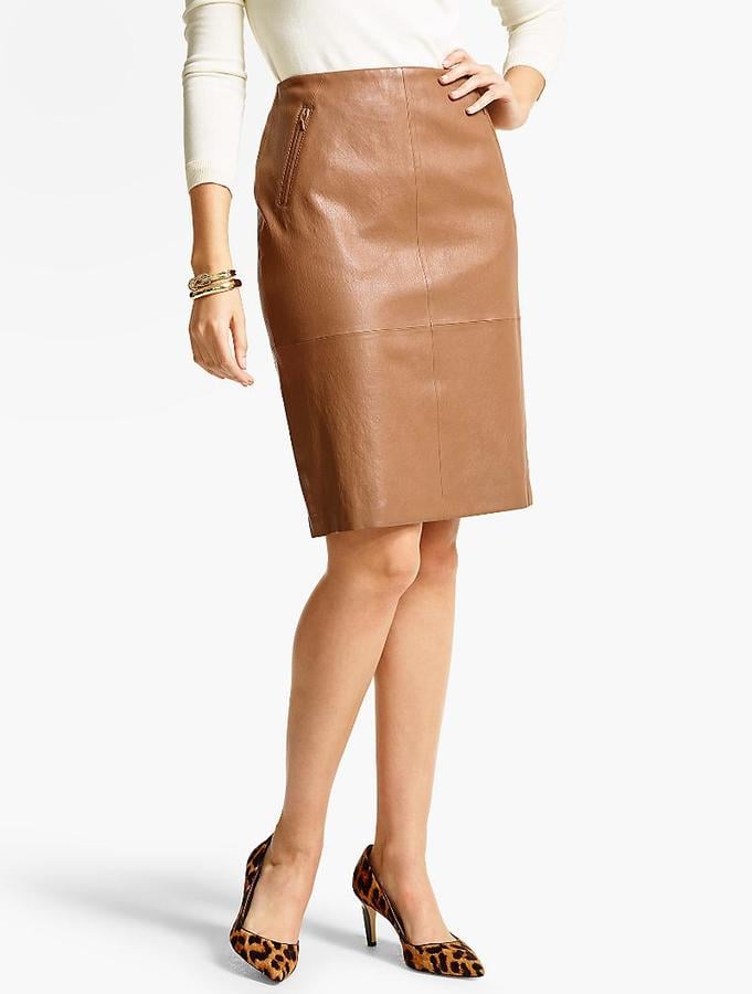 Talbots Stretch Leather Pencil Skirt