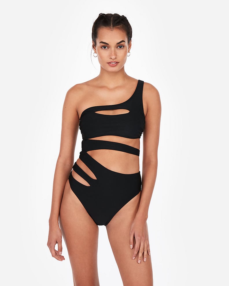 Express Slashed Cutout One Shoulder One-piece Swimsuit