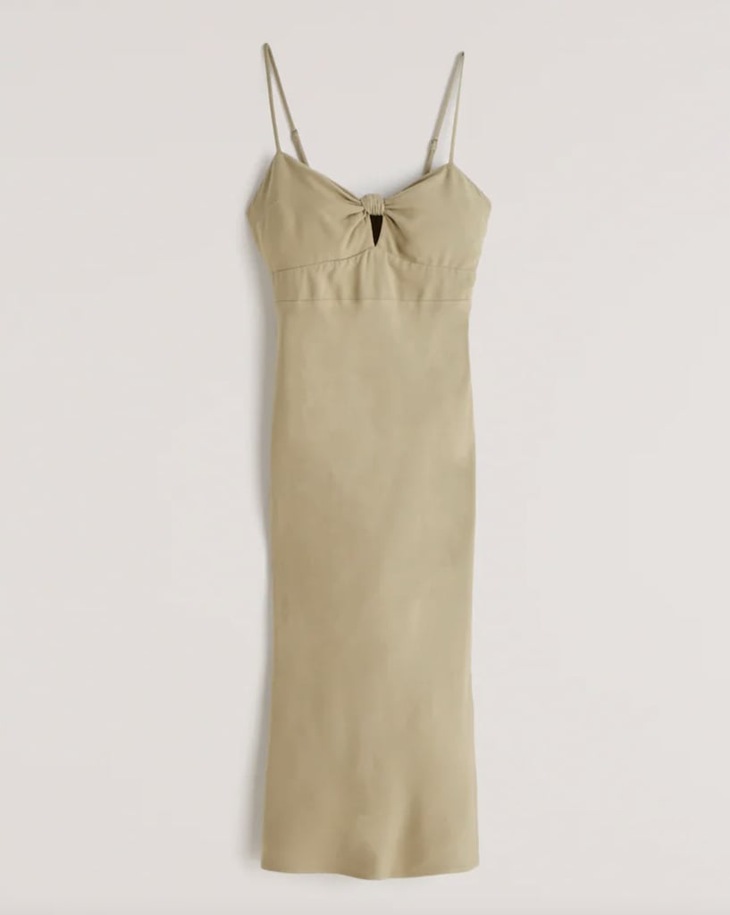 Abercrombie & Fitch Knot-Front Slip Midi Dress