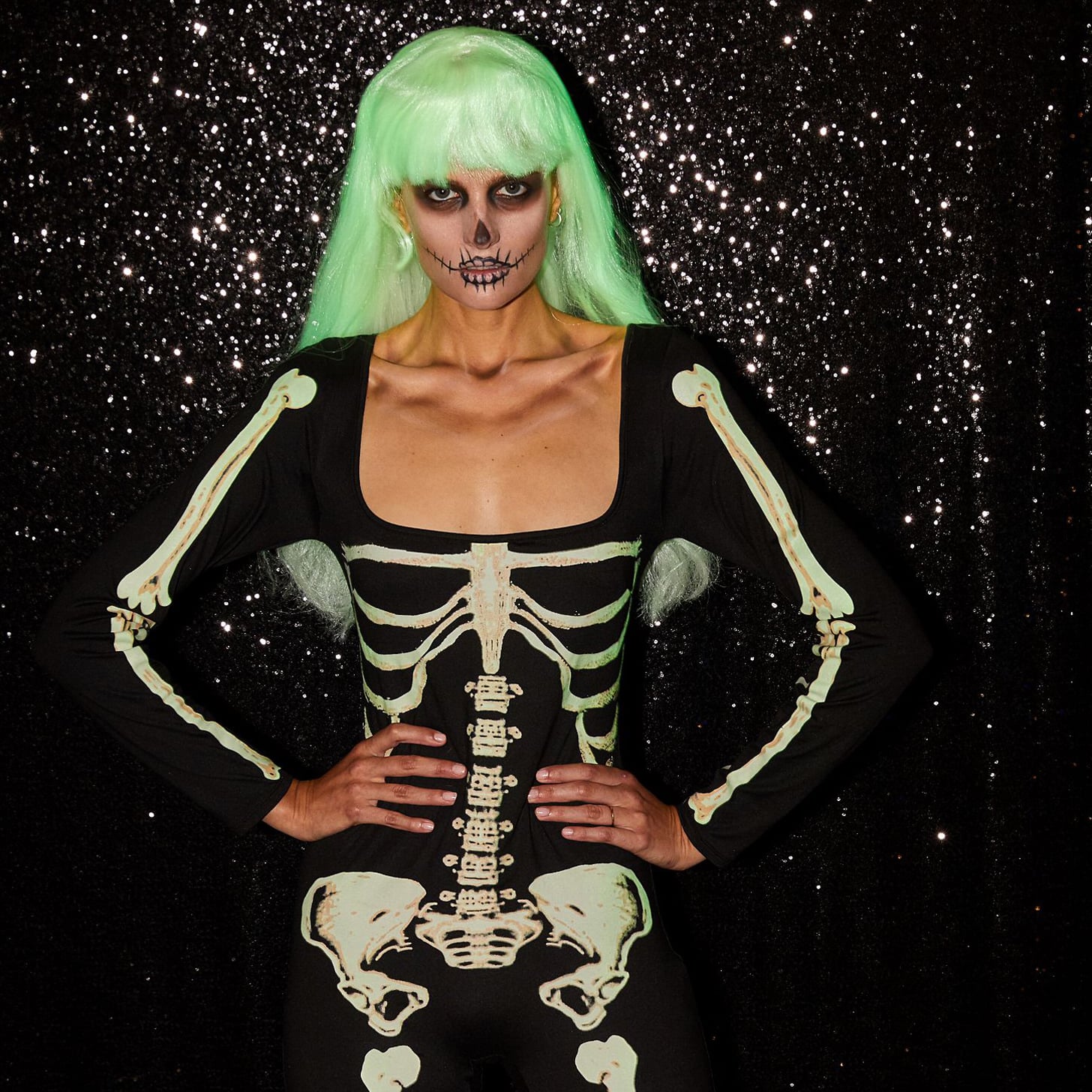 Womens Electric Skeleton Costume