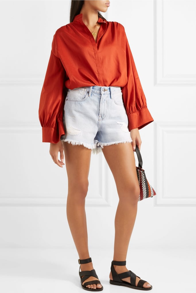 Frame Le Stevie Distressed Denim Shorts