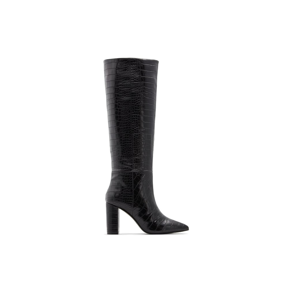 Call It Spring Sila Black Synthetic Croco Boot