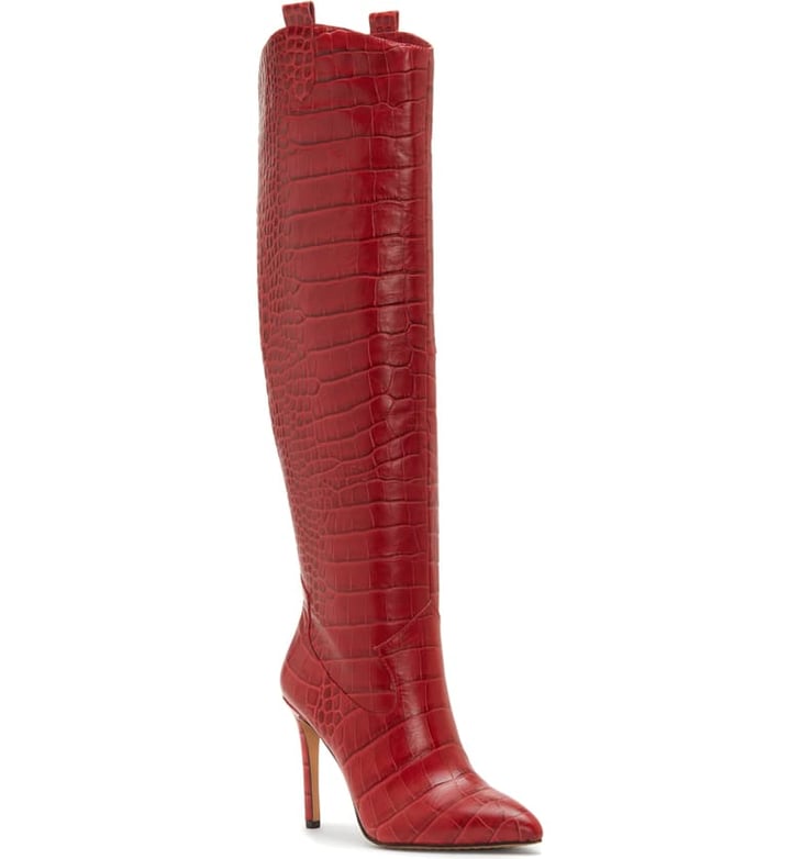 kervana croc embossed knee high boot