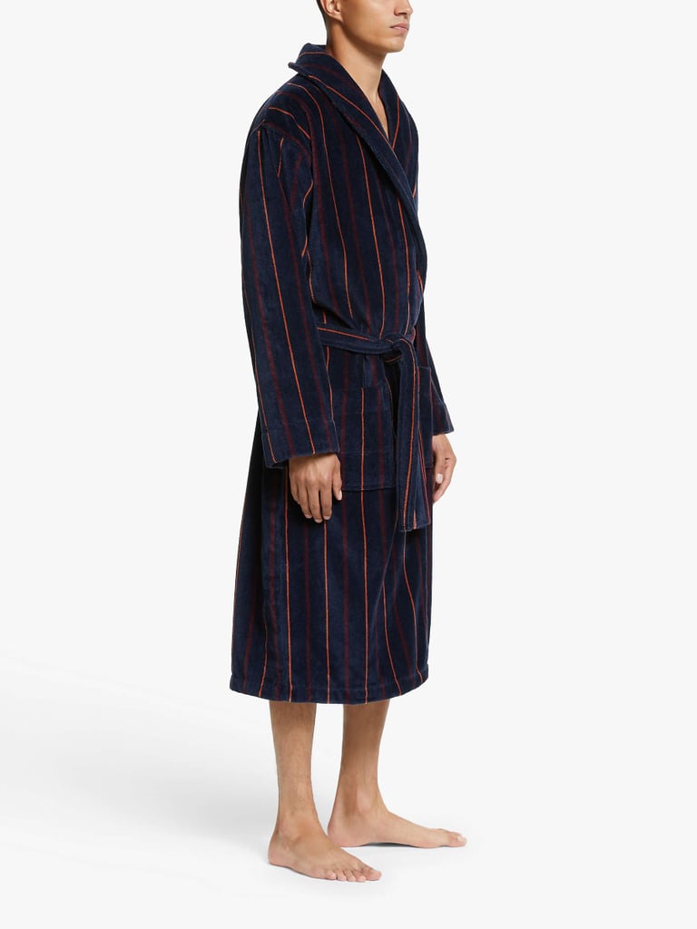John Lewis & Partners Striped Velour Robe