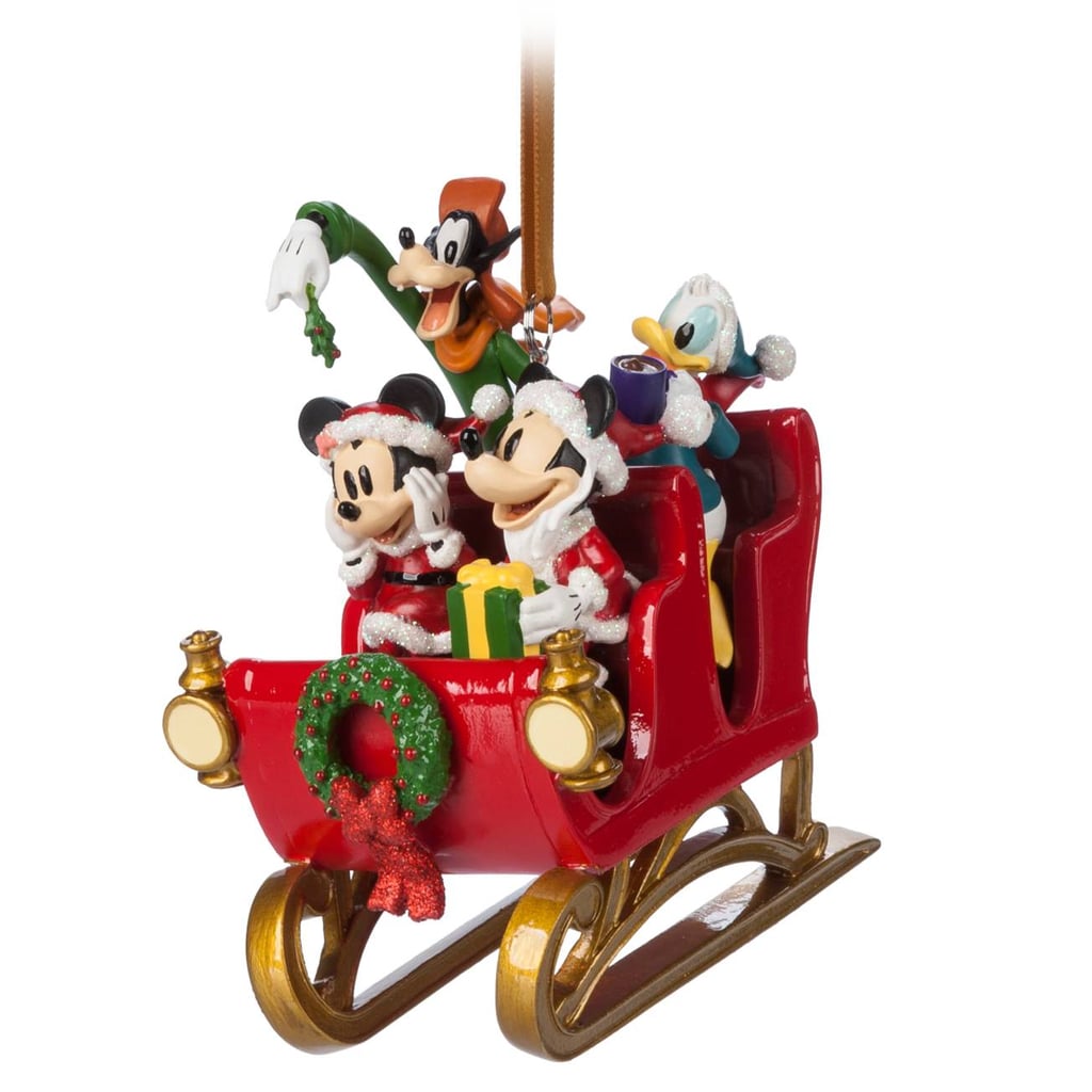 A Classic Disney Ornament: Santa Mickey Mouse and Friends in Sleigh Figural Ornament